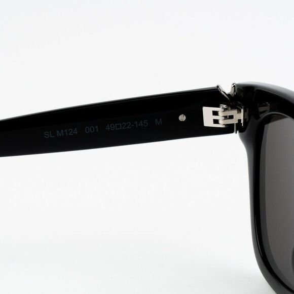 NEW Saint Laurent SLM124 001 Black Grey Square Men Sunglasses - Picture 9 of 11